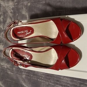 Madeline Stuart Allie red patent heels